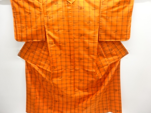 JAPANESE KIMONO / YONEZAWA TSUMUGI / ENSEMBLE / WOVEN GRID